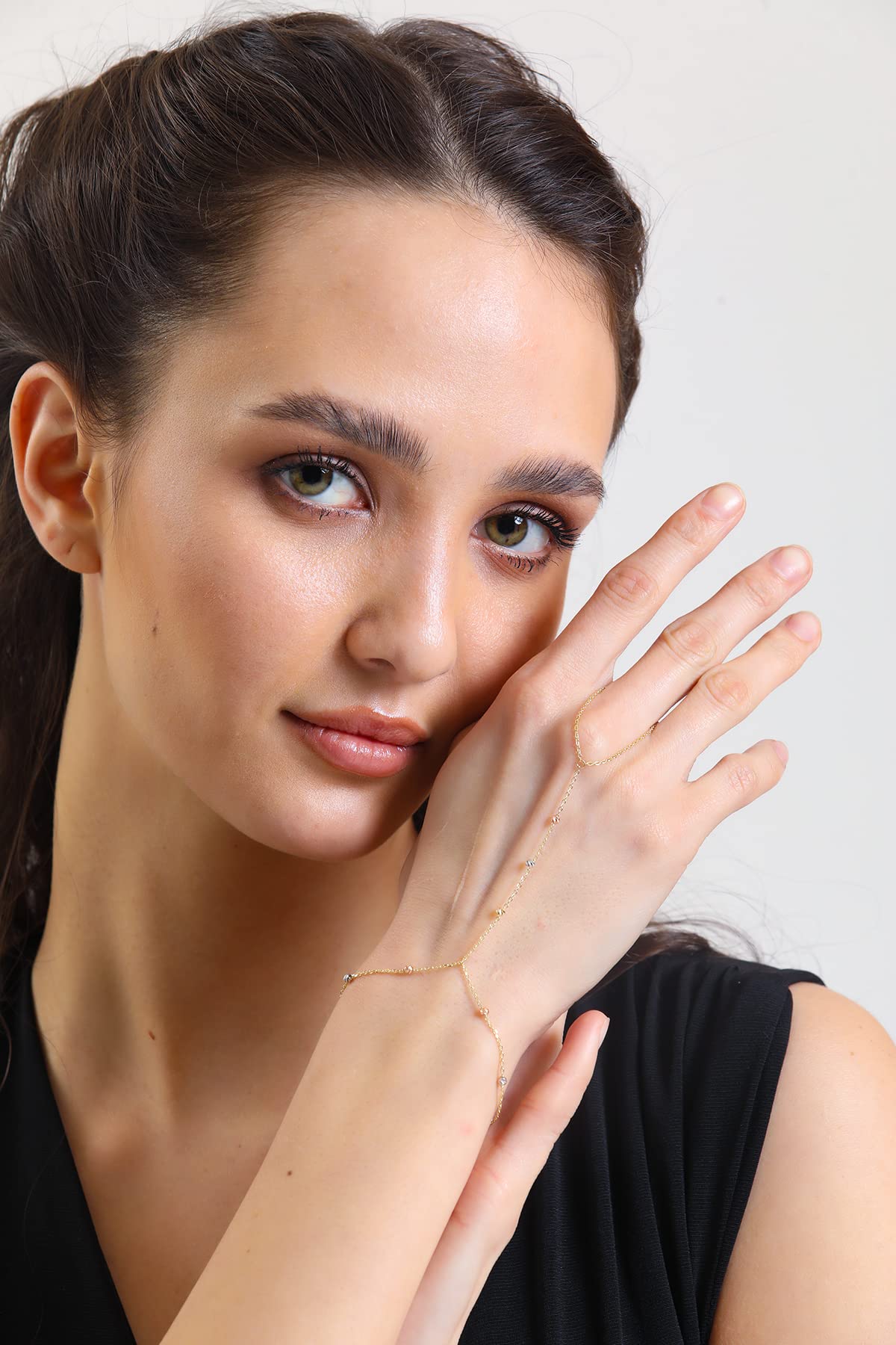 Adjustable Finger Chain Bracelet | 14K Solid Gold
