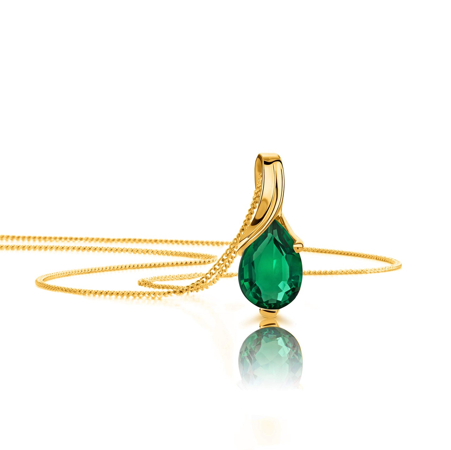 Orovi 14K Gold Necklace for Women in 14K Yellow Gold/White Gold 585 with Ruby/Sapphire/Emerald/Topaz/Amethyst Gemstone/Birthstone Pendant Necklace and Gold Chain 17.7 ″ Long - Women's Jewelry