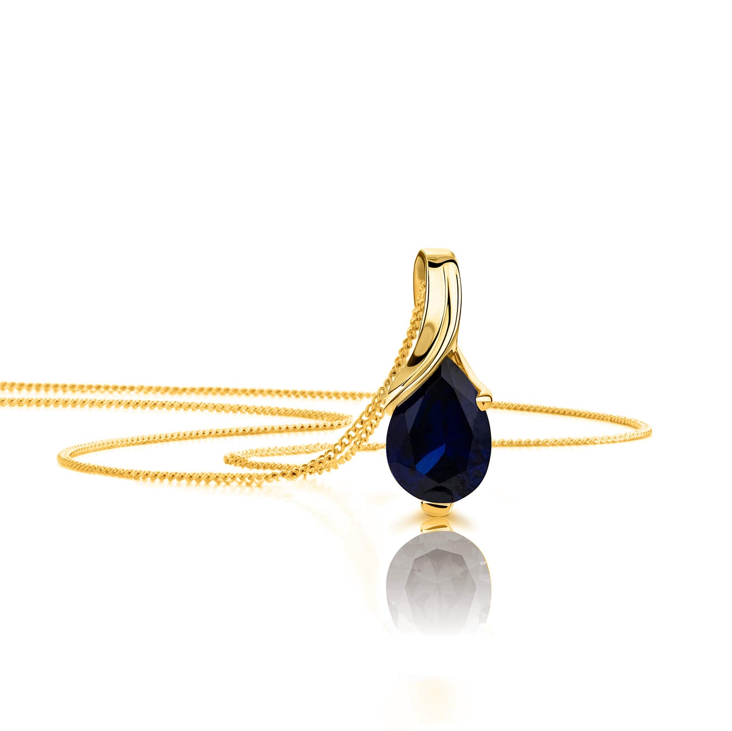 Orovi 14K Gold Necklace for Women in 14K Yellow Gold/White Gold 585 with Ruby/Sapphire/Emerald/Topaz/Amethyst Gemstone/Birthstone Pendant Necklace and Gold Chain 17.7 ″ Long - Women's Jewelry
