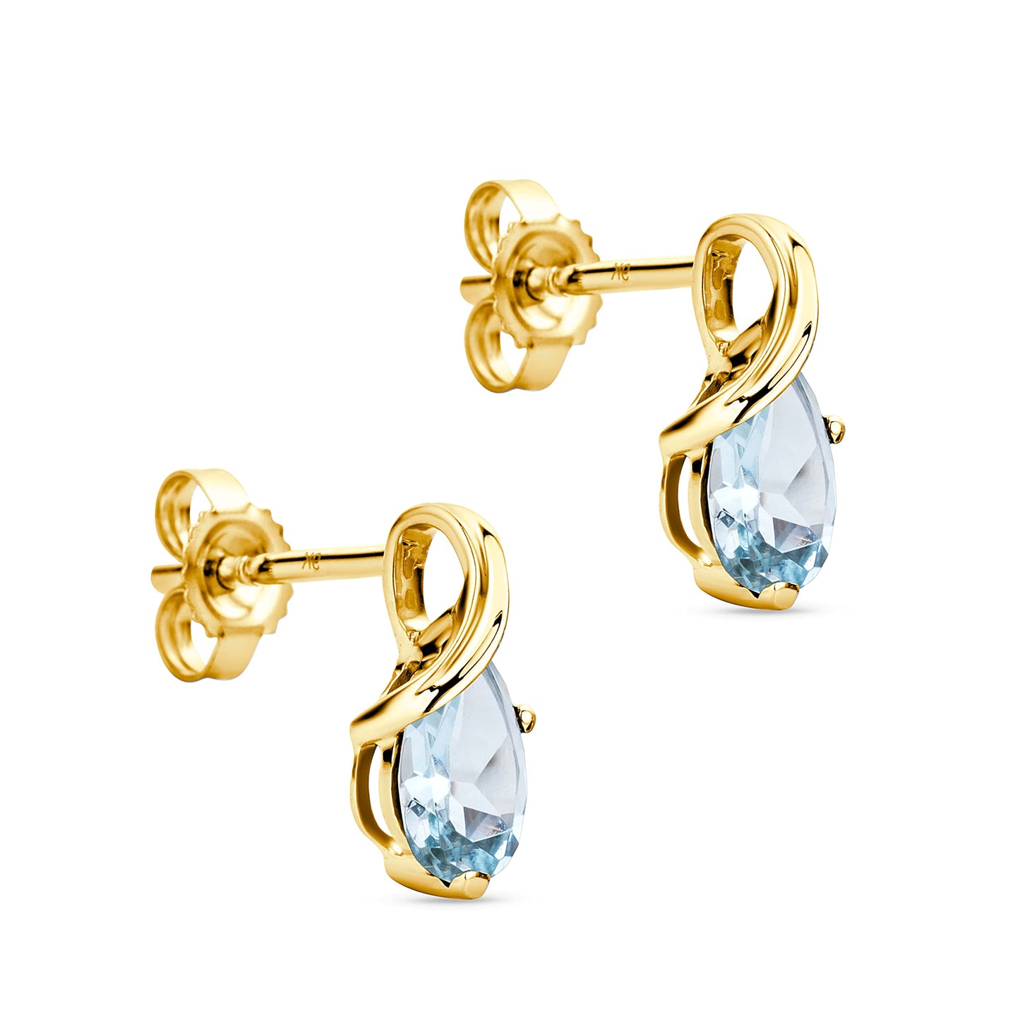 Orovi 0.40Inch 14K Gold Earrings for Women in 14K White Gold/Yellow Gold 585 with Pear-Shape Rubies/Sapphires/Emeralds/Blue Topaz/Amethysts Gemstones, Handmade Jewelry for Women, Dangle Earrings