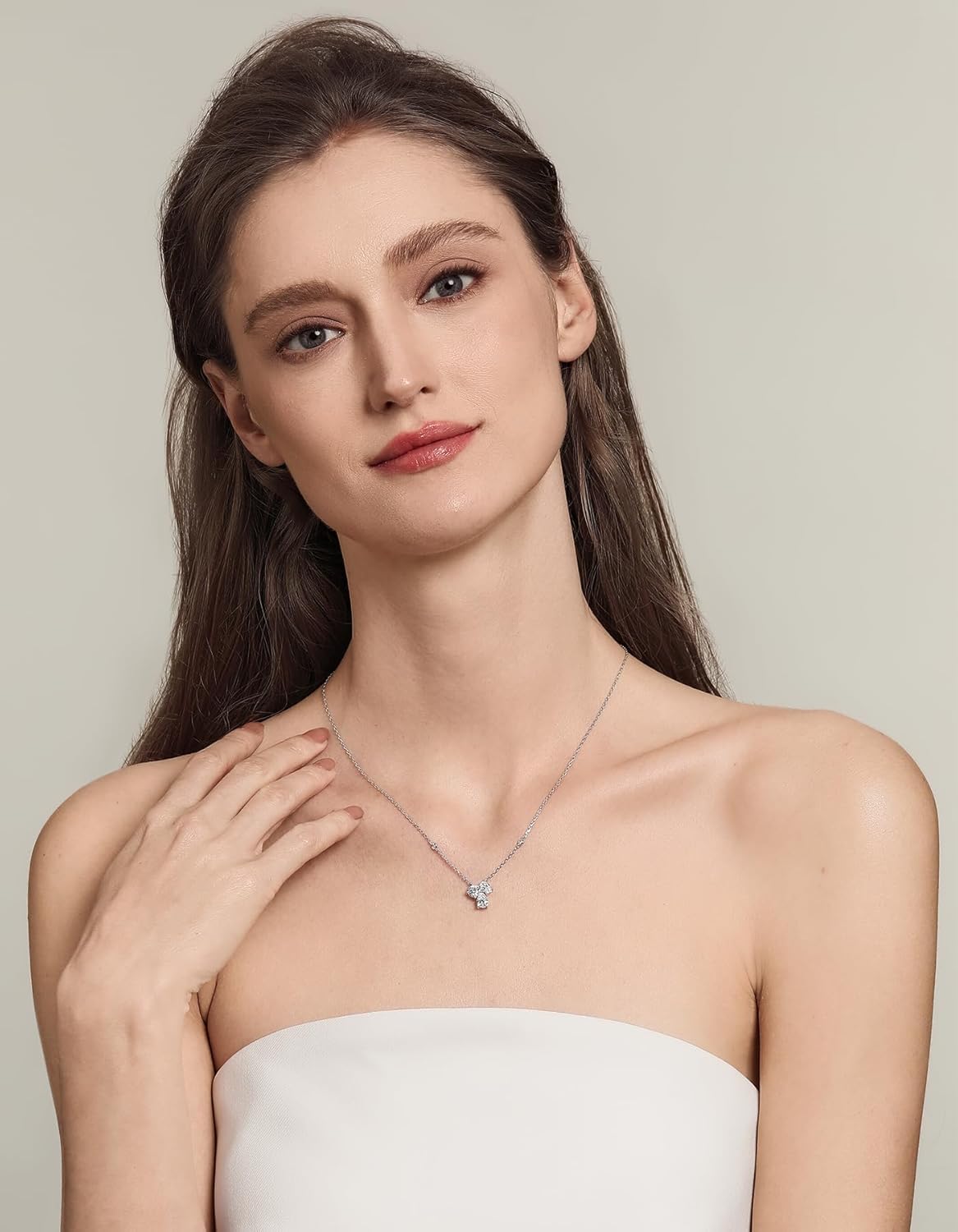 1.7 Carat Diamond Necklace, IGI Certified Three Stones LAB GROWN Diamond Necklaces for Women, Pendant Jewelry for Women (D-E Color, VVS Clarity)