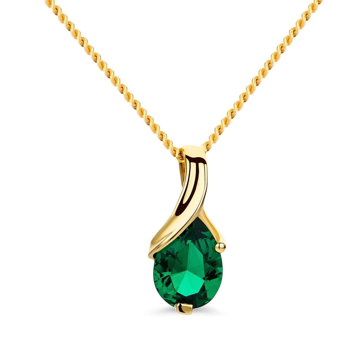 Orovi 14K Gold Necklace for Women in 14K Yellow Gold/White Gold 585 with Ruby/Sapphire/Emerald/Topaz/Amethyst Gemstone/Birthstone Pendant Necklace and Gold Chain 17.7 ″ Long - Women's Jewelry