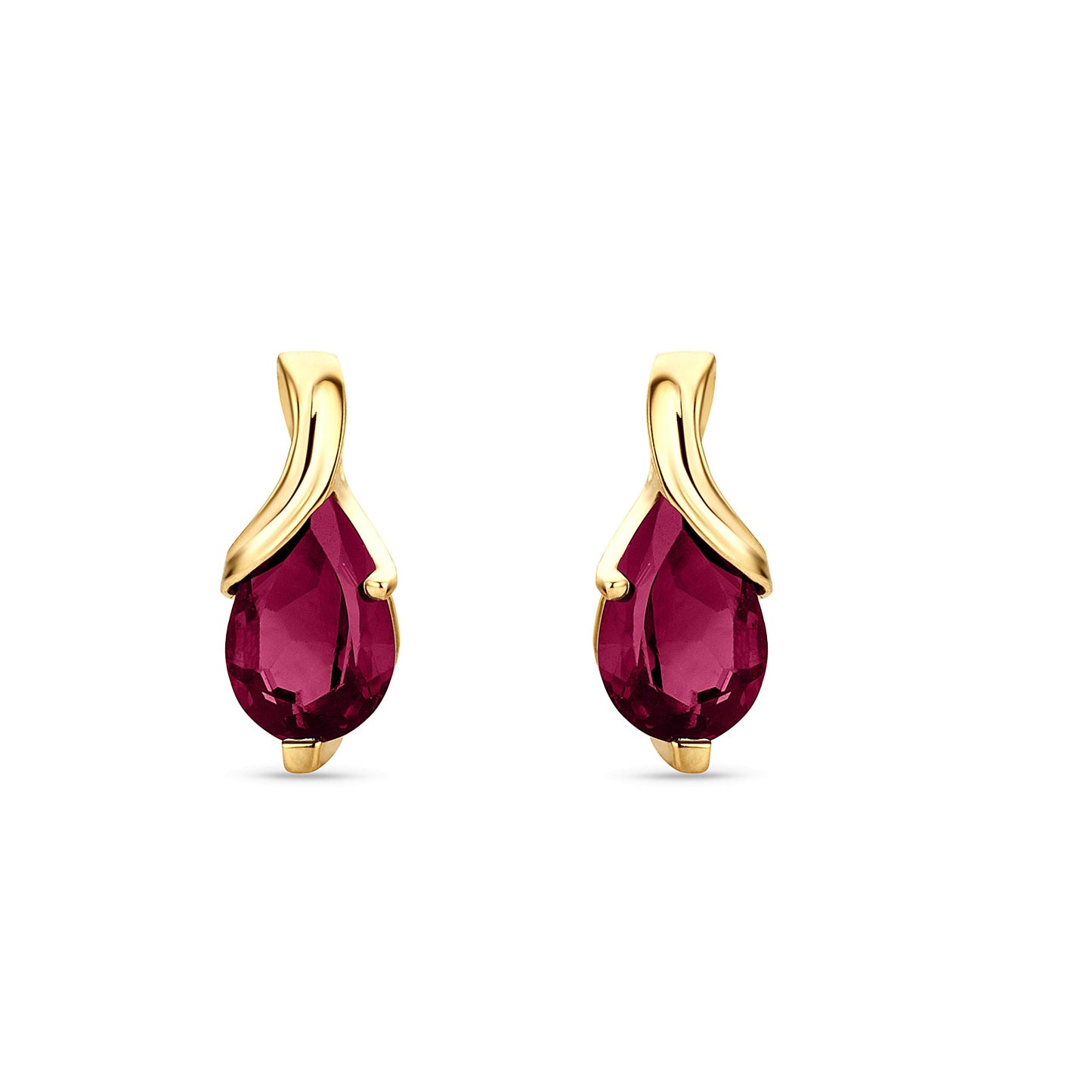 Orovi 0.40Inch 14K Gold Earrings for Women in 14K White Gold/Yellow Gold 585 with Pear-Shape Rubies/Sapphires/Emeralds/Blue Topaz/Amethysts Gemstones, Handmade Jewelry for Women, Dangle Earrings