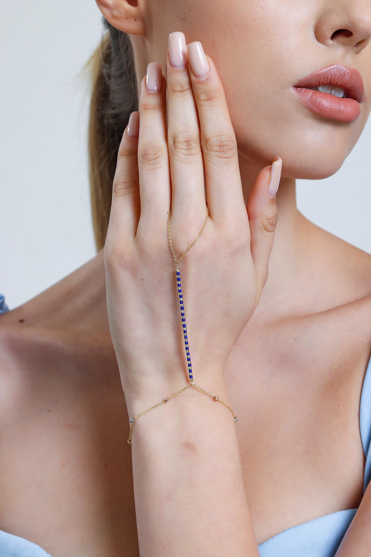 Adjustable Finger Chain Bracelet | 14K Solid Gold