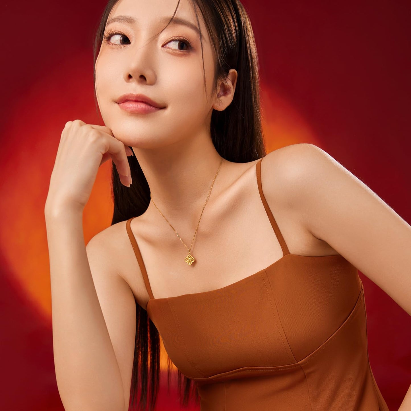 ZHOU LIU FU 24K Solid Gold Pendant for Women, Real Pure Gold Jewelry Accessory Flower Pendant for Men Girlfriend (Not Include Necklace)
