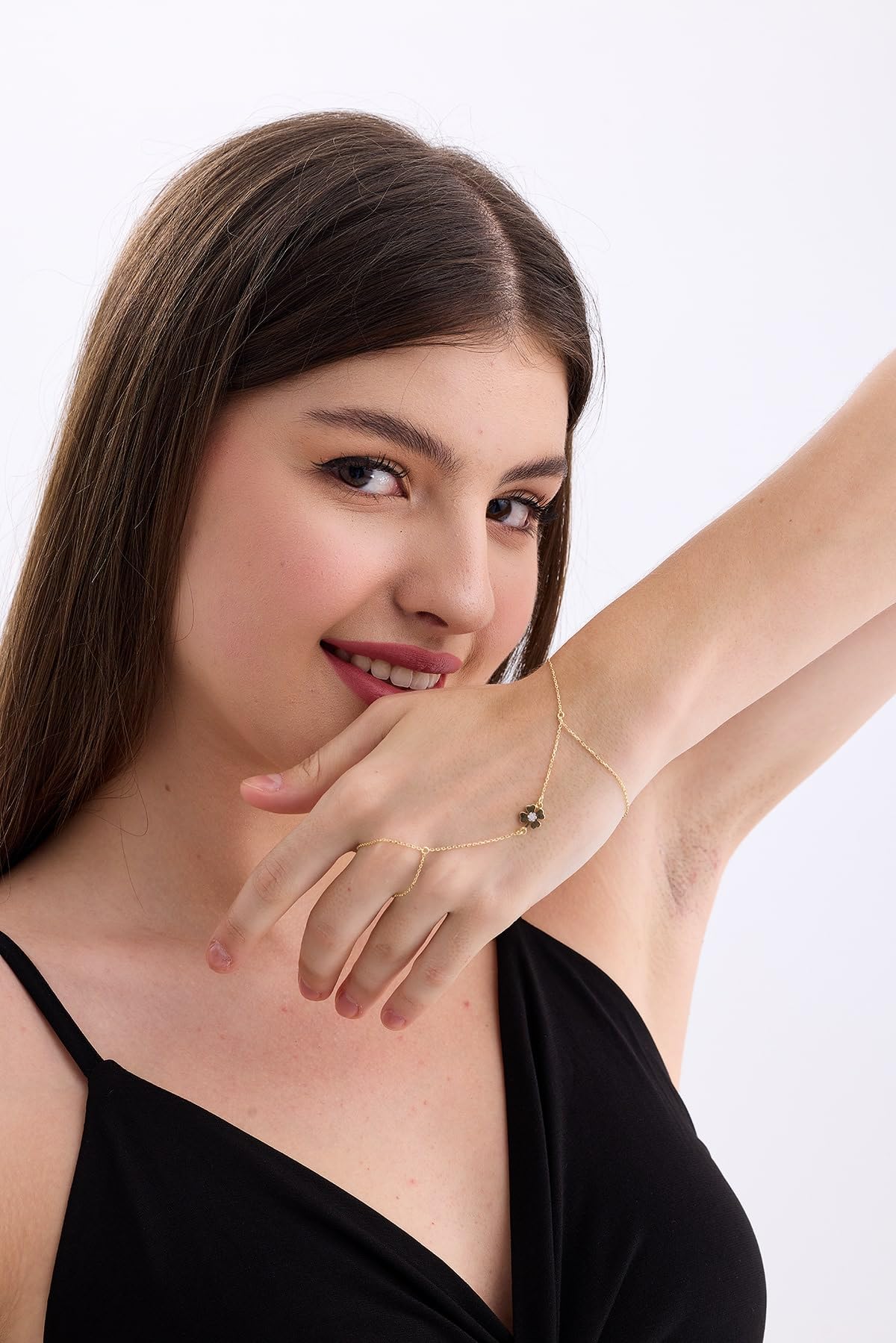 Adjustable Finger Chain Bracelet | 14K Solid Gold