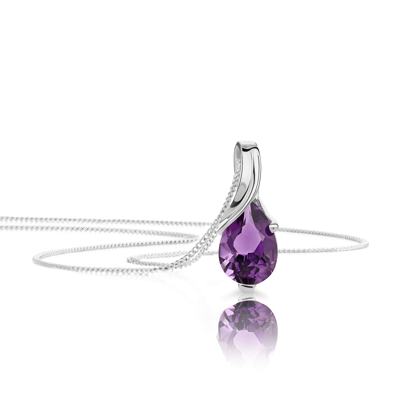 Orovi 14K Gold Necklace for Women in 14K Yellow Gold/White Gold 585 with Ruby/Sapphire/Emerald/Topaz/Amethyst Gemstone/Birthstone Pendant Necklace and Gold Chain 17.7 ″ Long - Women's Jewelry