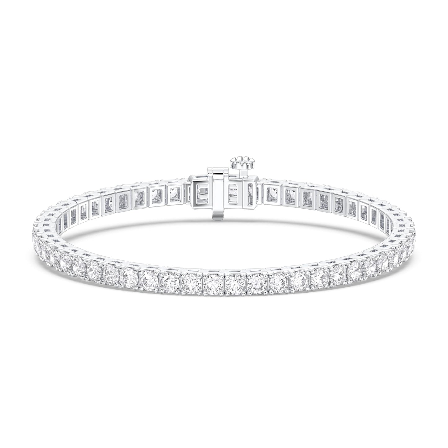 Lab-Grown Diamond Tennis Bracelet | 3–5 Carat | 14K White Gold | IGI Certified