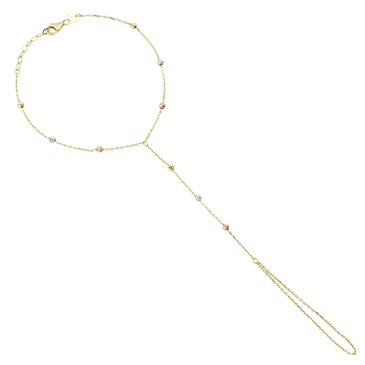 Adjustable Finger Chain Bracelet | 14K Solid Gold