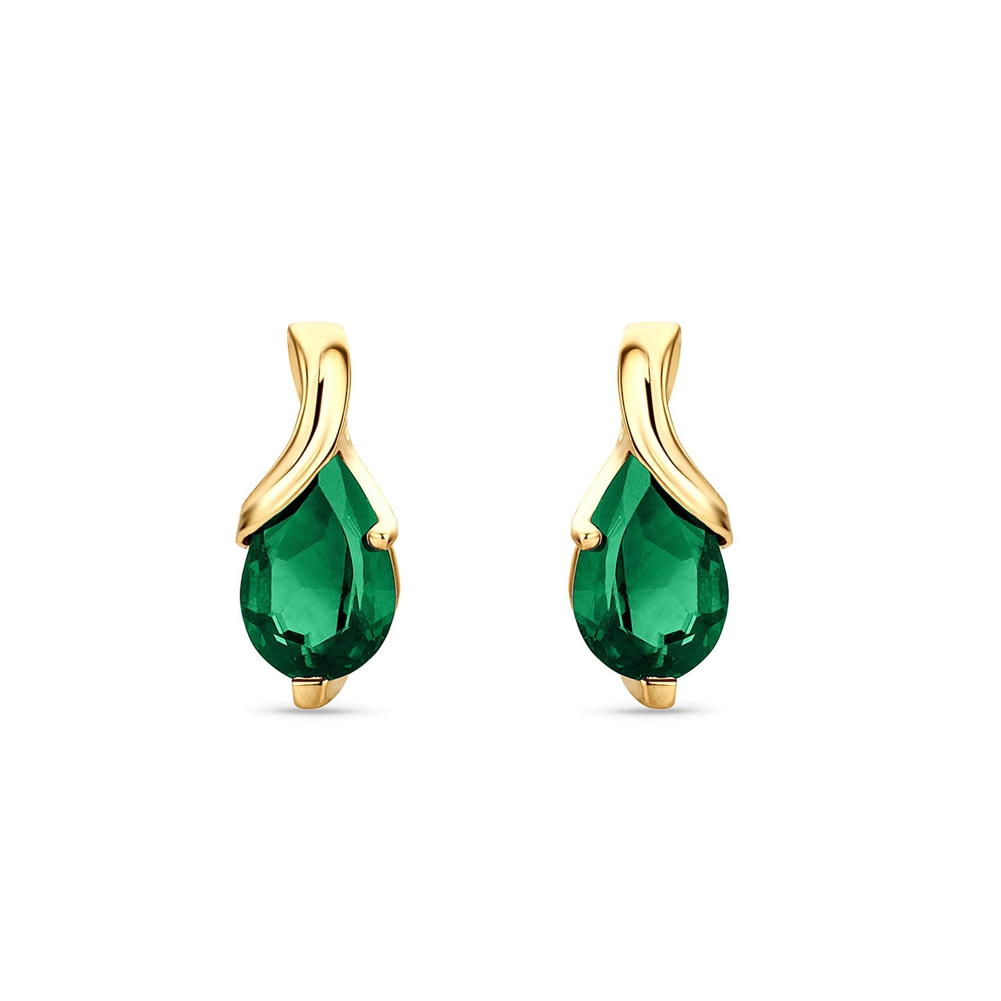 Orovi 0.40Inch 14K Gold Earrings for Women in 14K White Gold/Yellow Gold 585 with Pear-Shape Rubies/Sapphires/Emeralds/Blue Topaz/Amethysts Gemstones, Handmade Jewelry for Women, Dangle Earrings