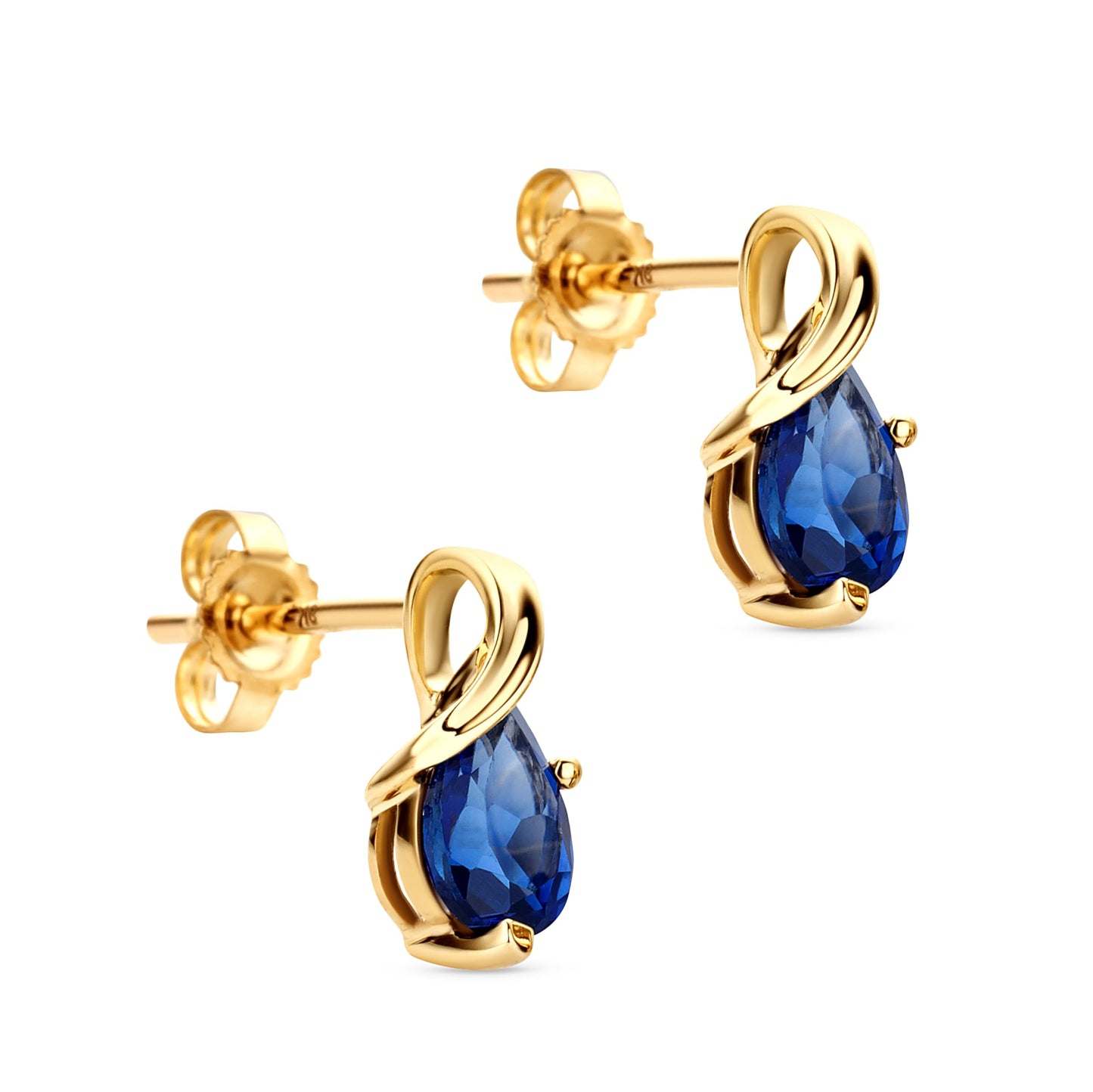 Orovi 0.40Inch 14K Gold Earrings for Women in 14K White Gold/Yellow Gold 585 with Pear-Shape Rubies/Sapphires/Emeralds/Blue Topaz/Amethysts Gemstones, Handmade Jewelry for Women, Dangle Earrings