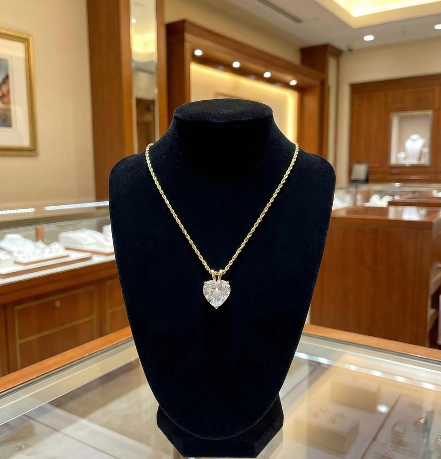 18k Solid Gold Heart Diamond Necklace Pendant | 1.5ct - SM