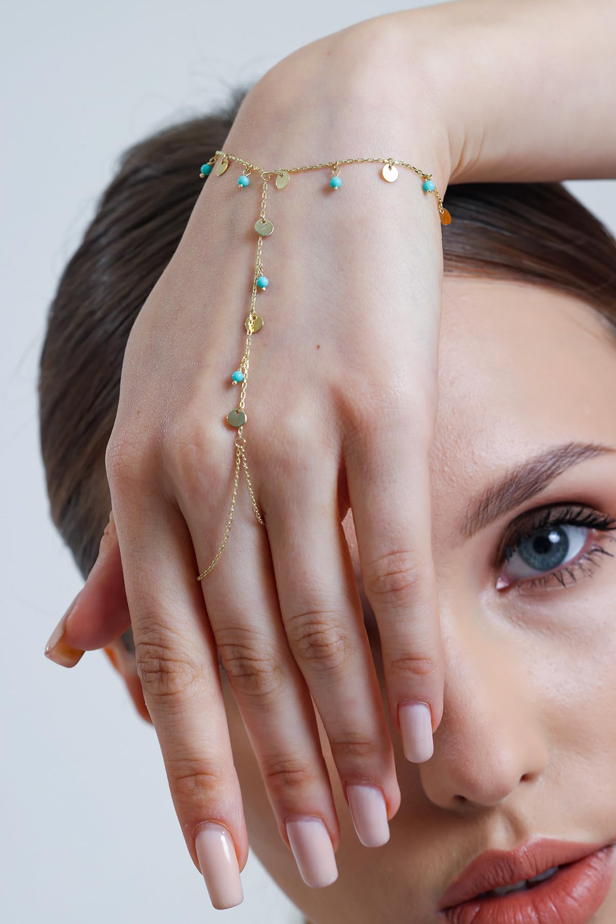 Adjustable Finger Chain Bracelet | 14K Solid Gold