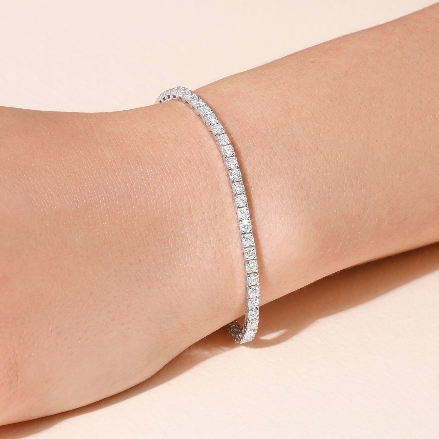 Lab-Grown Diamond Tennis Bracelet | 3–5 Carat | 14K White Gold | IGI Certified