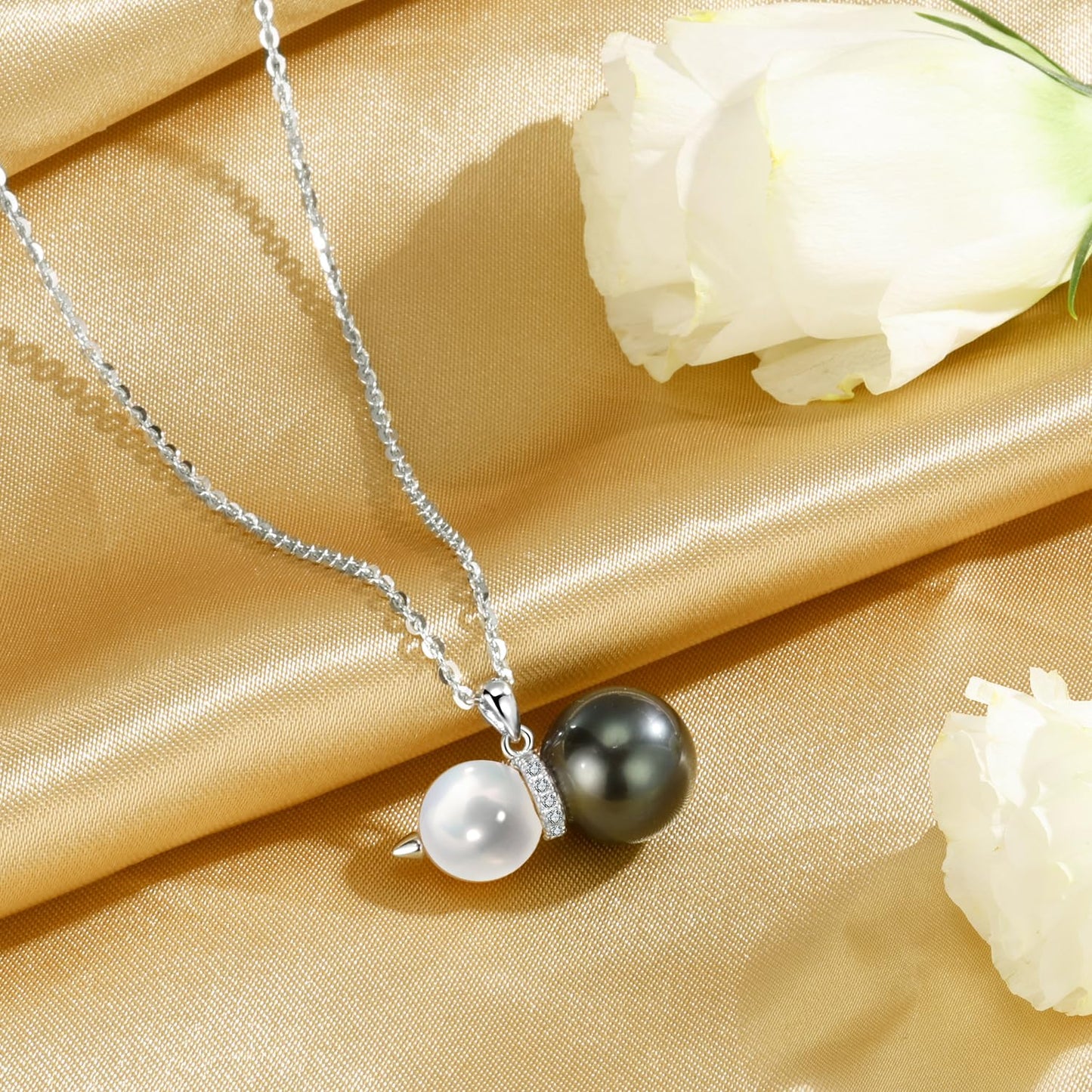 Gifts for Women-Wife- Real Tahitian-Pearl-Necklace, Birthday Anniversary Valentines Gifts For Her Wife Christmas - Mother's Day Gift for Mom - Companion Necklace For Women Luxury Fine Jewelry