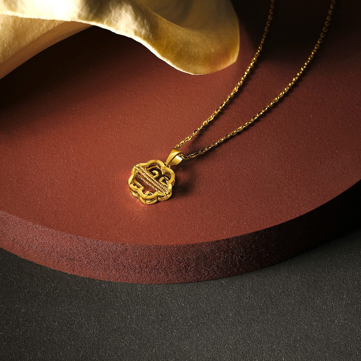 ZHOU LIU FU 24K Solid Gold Pendant for Women, Real Pure Gold Jewelry Accessory Flower Pendant for Men Girlfriend (Not Include Necklace)