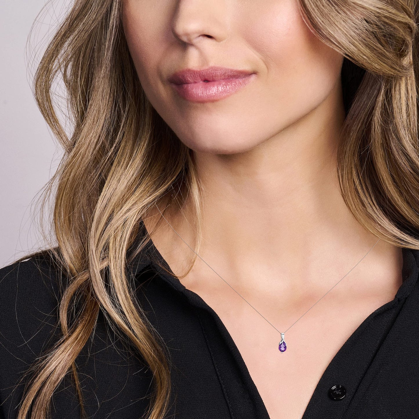 Orovi 14K Gold Necklace for Women in 14K Yellow Gold/White Gold 585 with Ruby/Sapphire/Emerald/Topaz/Amethyst Gemstone/Birthstone Pendant Necklace and Gold Chain 17.7 ″ Long - Women's Jewelry