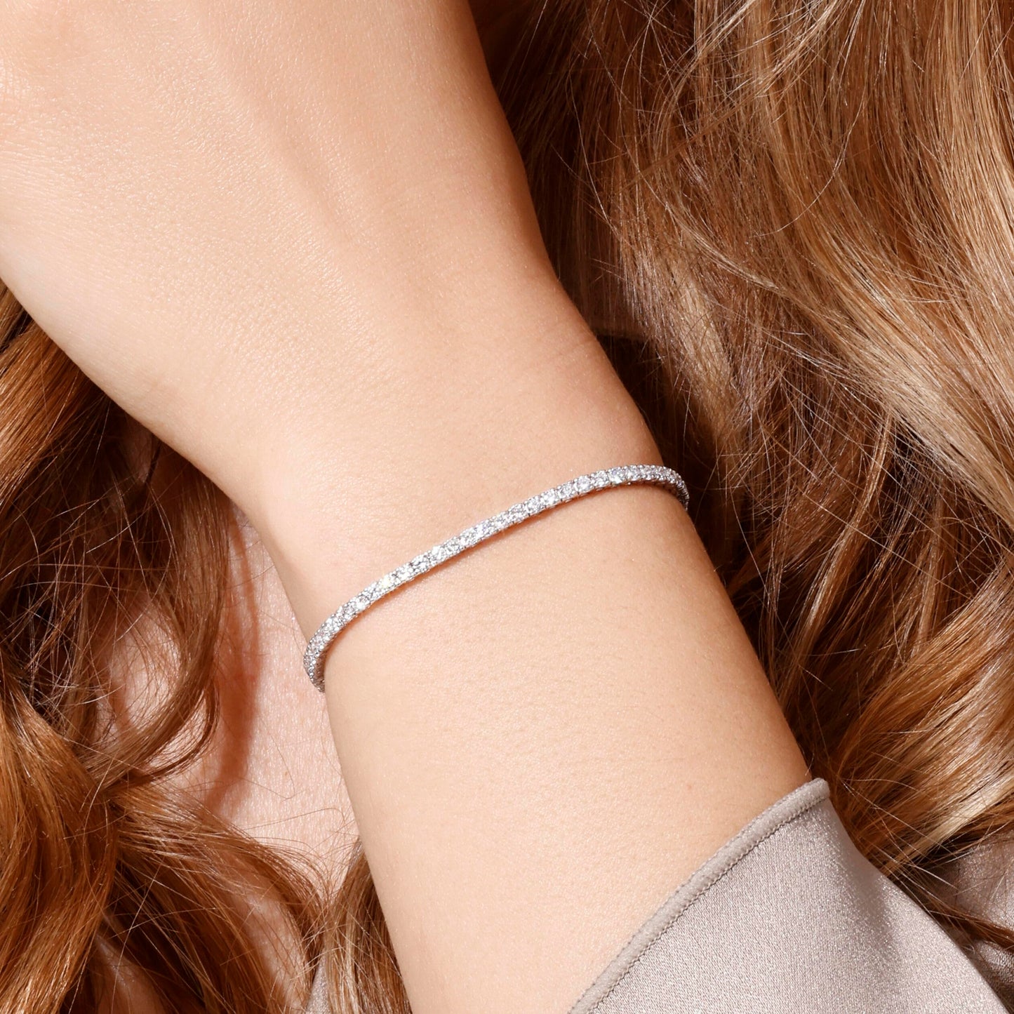 Lab-Grown Diamond Tennis Bracelet | 3–5 Carat | 14K White Gold | IGI Certified