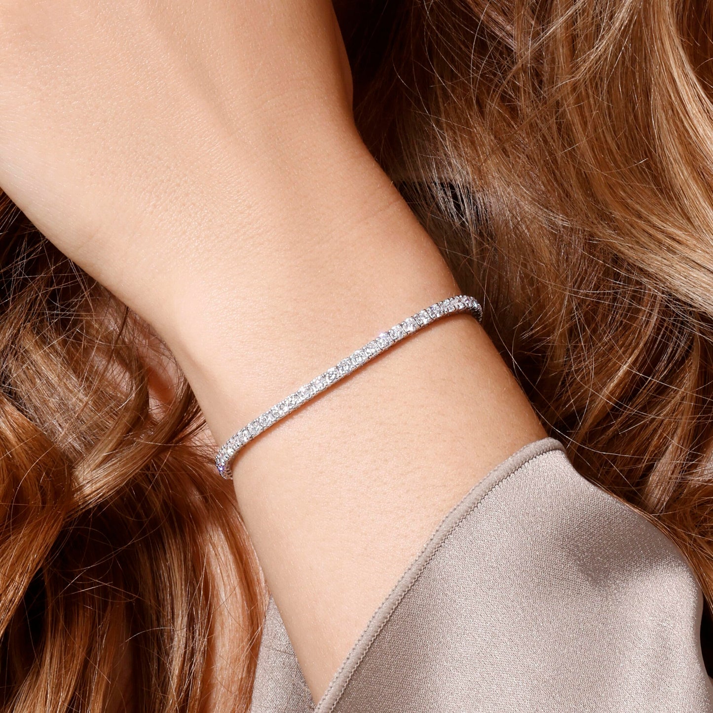Lab-Grown Diamond Tennis Bracelet | 3–5 Carat | 14K White Gold | IGI Certified