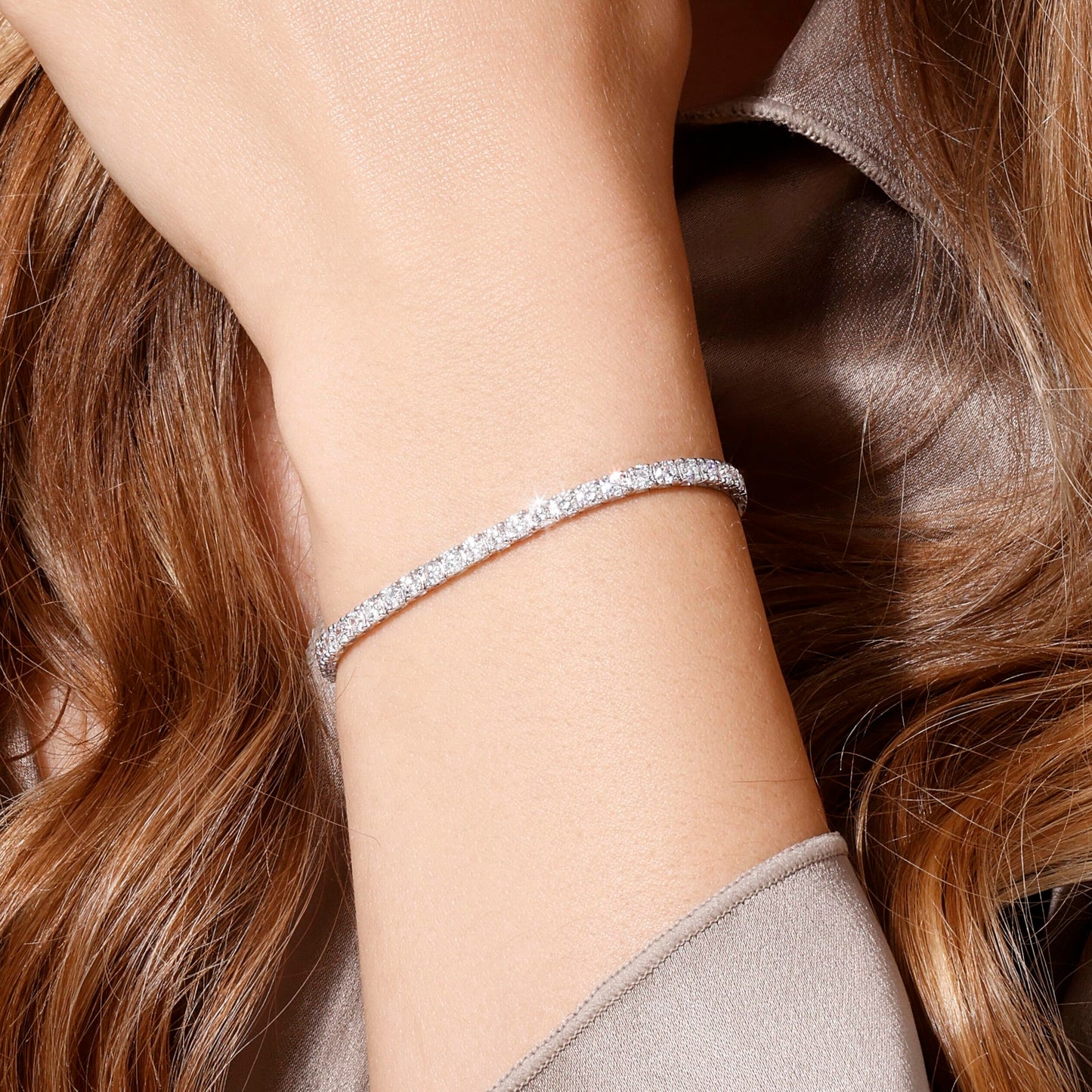 Lab-Grown Diamond Tennis Bracelet | 3–5 Carat | 14K White Gold | IGI Certified