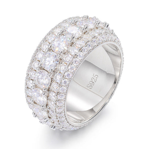 LuxeJewels™ S925 Sterling Silver Moissanite Ring | Hip-Hop Luxury