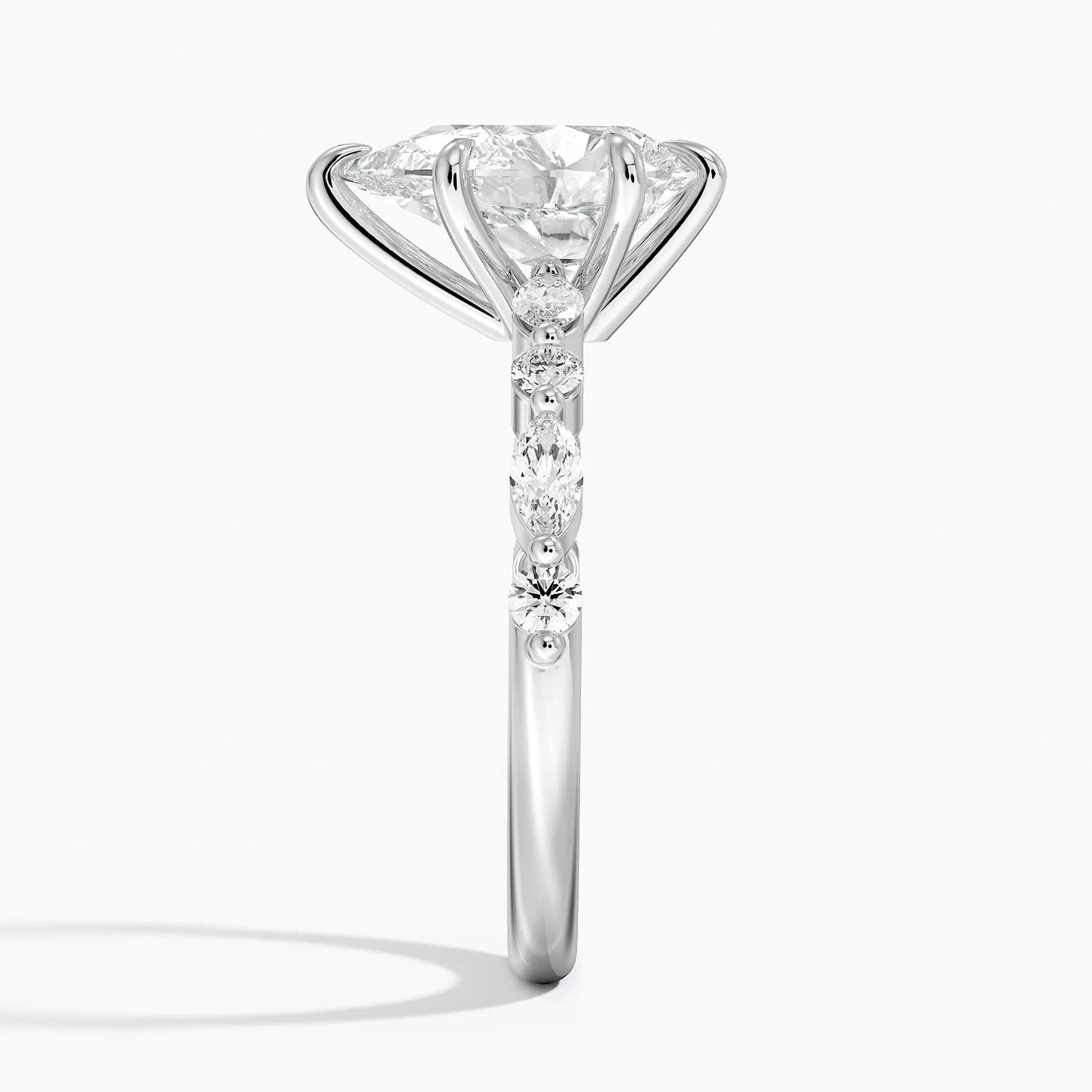 2.5ct Lab Diamond Ring | Pear Vine Design | IGI Certified | 10K White Gold
