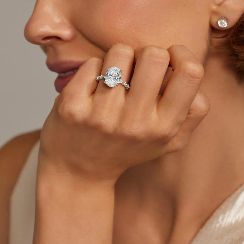 2.5ct Lab Diamond Ring | Pear Vine Design | IGI Certified | 10K White Gold