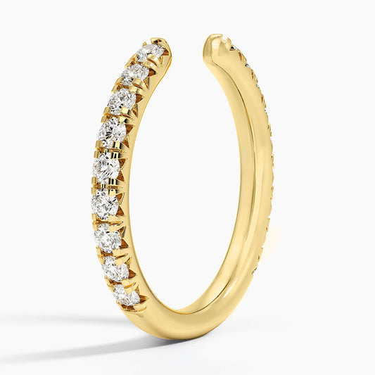 1ct Lab Diamond Ring | Open French Pavé Band | IGI Certified VS+ DEF | 10K Gold