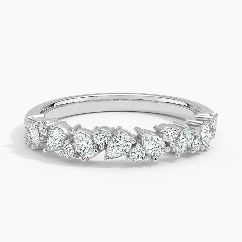 2ct Lab Diamond Ring | Pear & Round Cluster | IGI Certified | 10K Gold