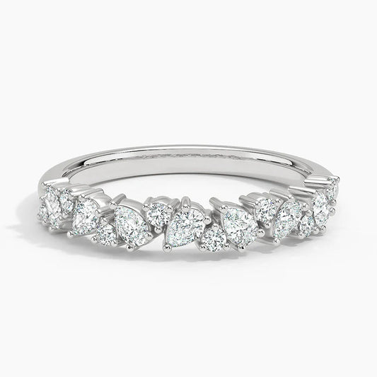 2ct Lab Diamond Ring | Pear & Round Cluster | IGI Certified | 10K Gold
