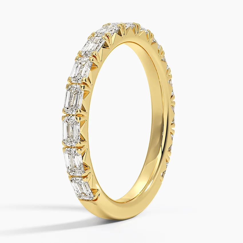 2ct Lab Diamond Ring | Emerald Half Eternity | IGI Certified | 10K Gold