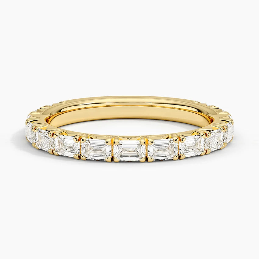 2ct Lab Diamond Ring | Emerald Half Eternity | IGI Certified | 10K Gold