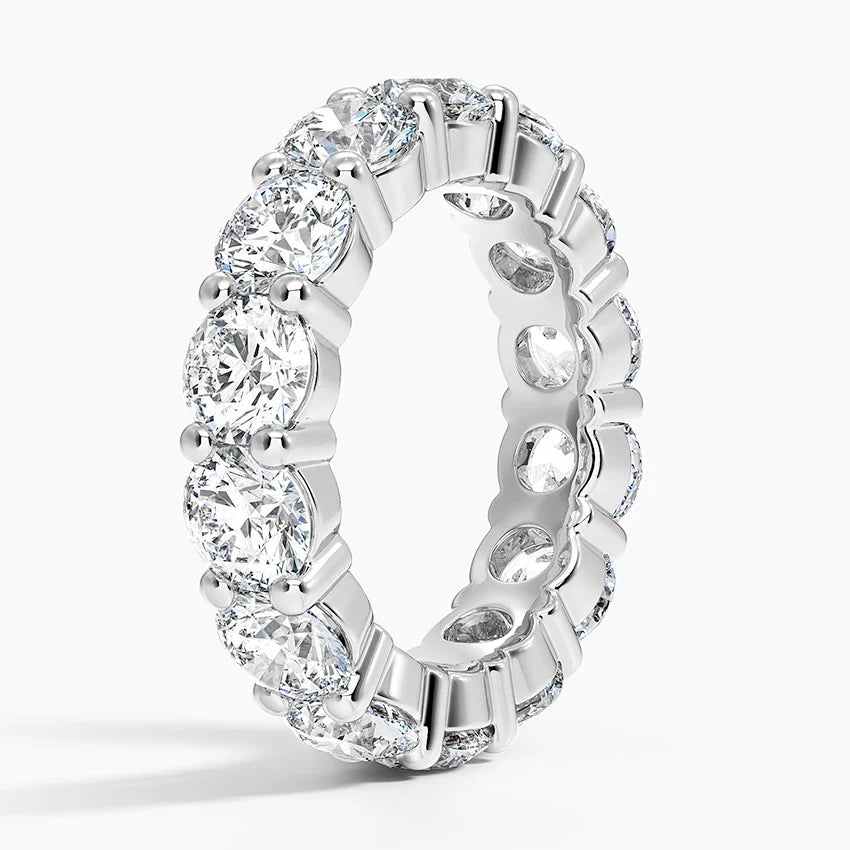 8ct Lab Diamond Eternity Band | Round Shared Prong | IGI Certified VS+ | 10K Gold