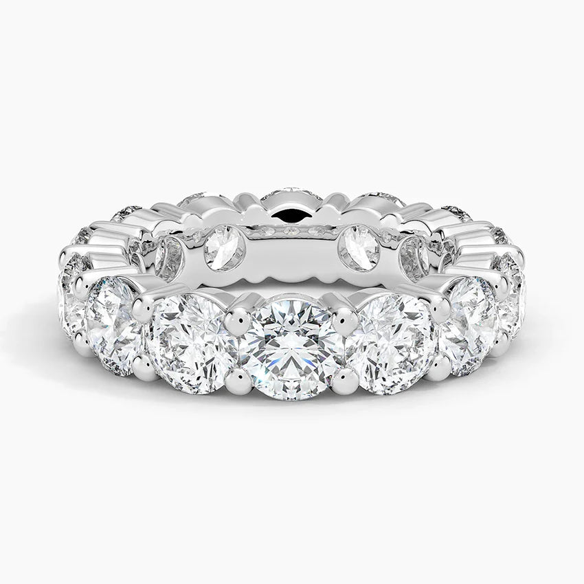 8ct Lab Diamond Eternity Band | Round Shared Prong | IGI Certified VS+ | 10K Gold