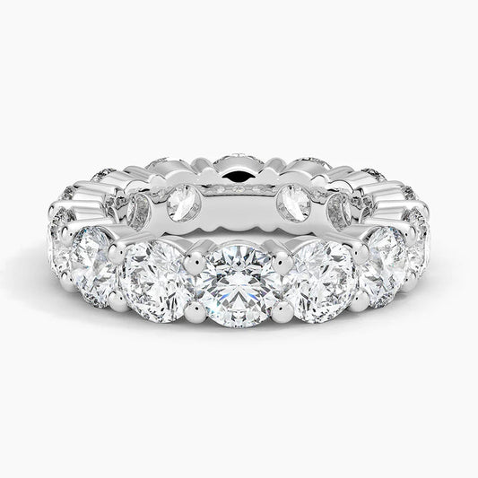 8ct Lab Diamond Eternity Band | Round Shared Prong | IGI Certified VS+ | 10K Gold