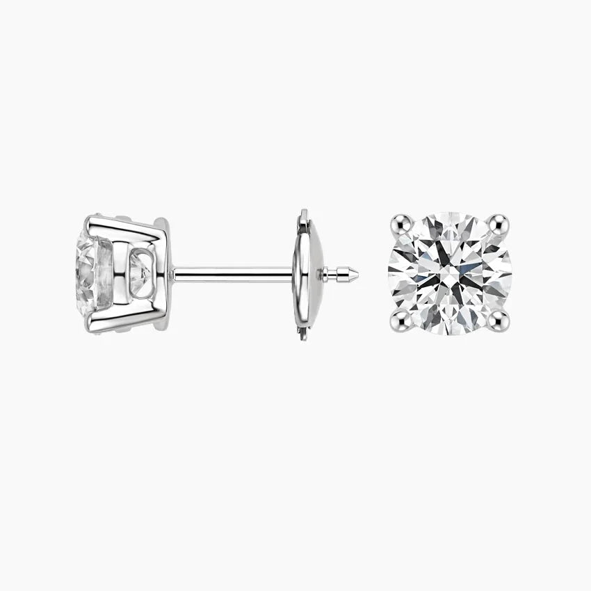 2ctw Lab Diamond Stud Earrings | Round Brilliant | IGI Certified VS | 10K Gold