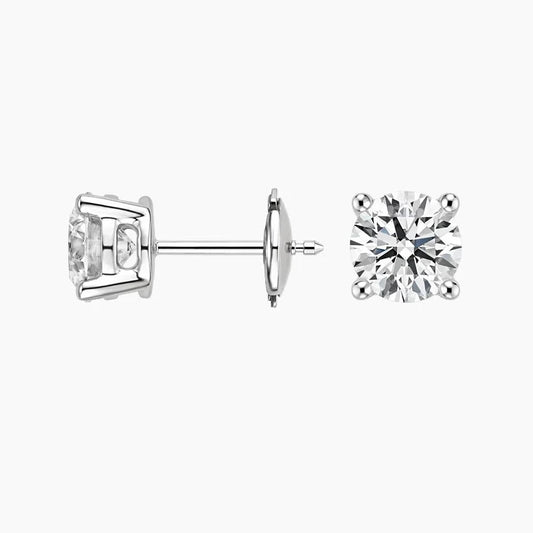 2ctw Lab Diamond Stud Earrings | Round Brilliant | IGI Certified VS | 10K Gold