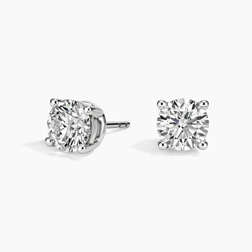 2ctw Lab Diamond Stud Earrings | Round Brilliant | IGI Certified VS | 10K Gold