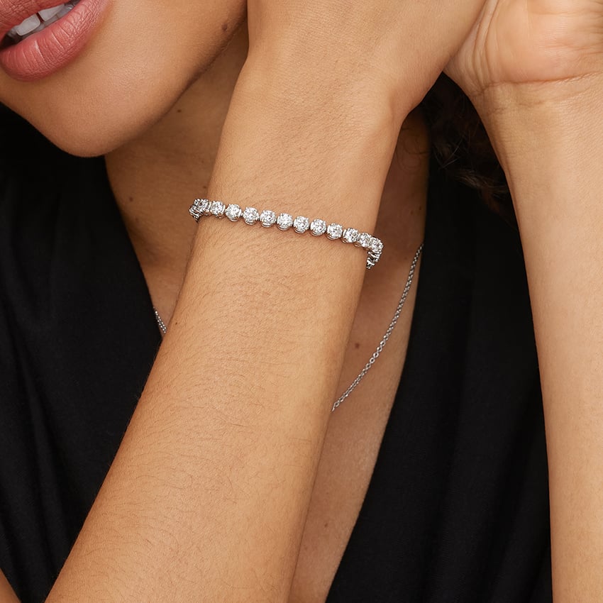 5ct Lab Diamond Tennis Bracelet | Round Brilliant | IGI Certified VS+ | 10K Gold