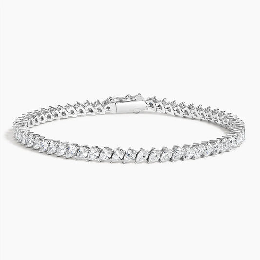 5ct Lab Diamond Tennis Bracelet | Pear Cut | IGI Certified VS | 10K Gold