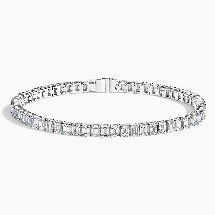 5ct Lab Diamond Tennis Bracelet | Emerald Cut | IGI Certified VS | 10K Gold