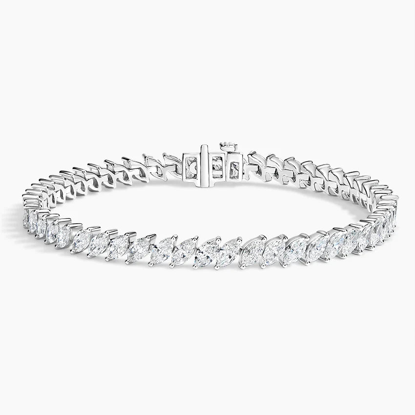 5ct Lab Diamond Tennis Bracelet | Marquise Cut | IGI Certified VS | 10K Gold