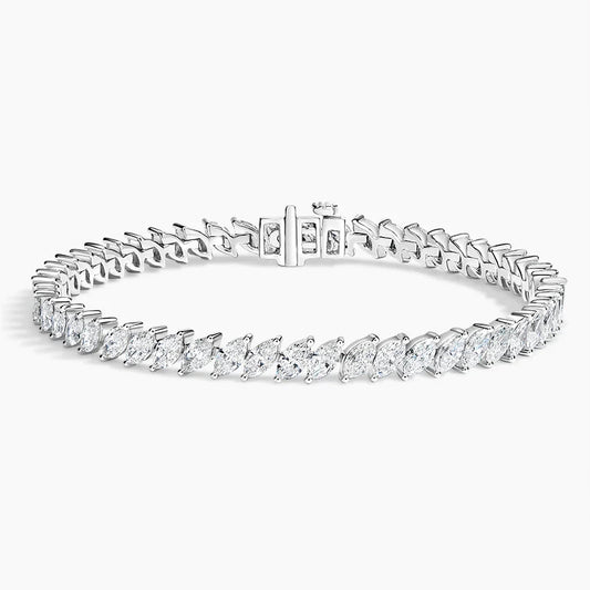 5ct Lab Diamond Tennis Bracelet | Marquise Cut | IGI Certified VS | 10K Gold
