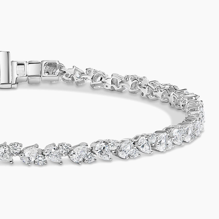 5ct Lab Diamond Tennis Bracelet | Round & Pear Cut | IGI Certified VS | 10K Gold