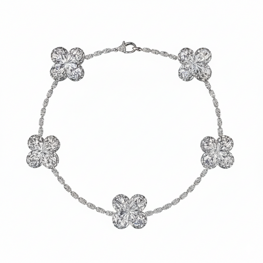 13ct Pear Clover Lab Diamond Tennis Bracelet | 0.50ct Pears | IGI Certified | Draco