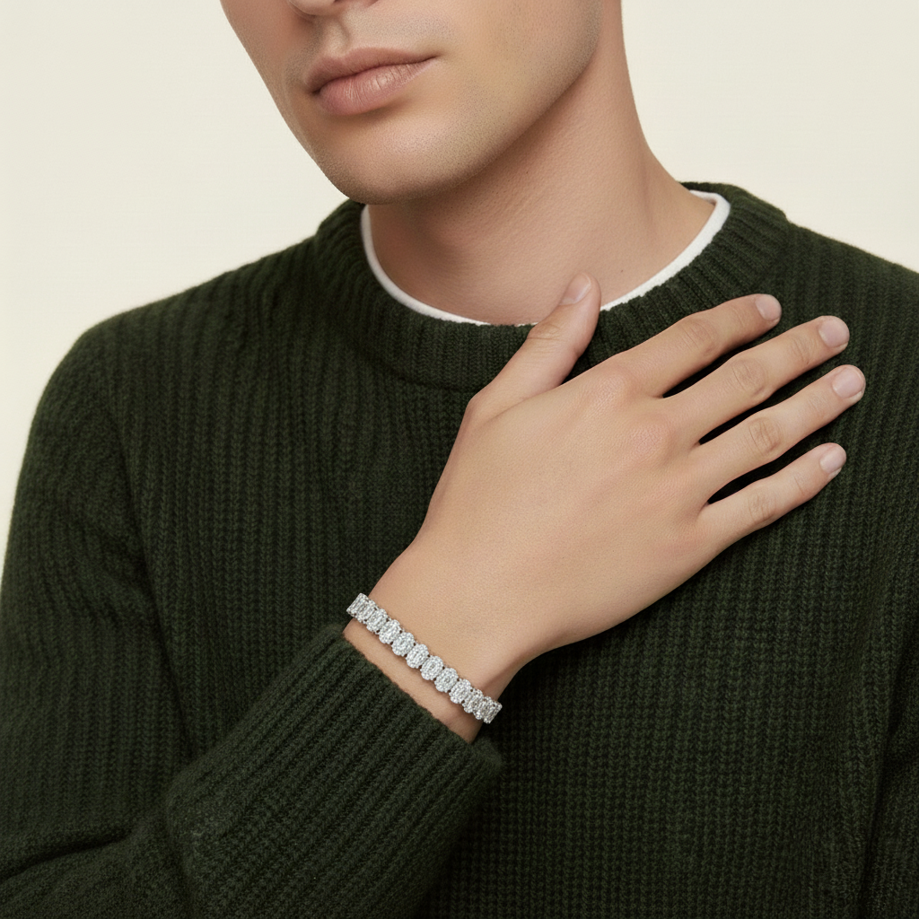 5ct Lab Diamond Tennis Bracelet | Oval Cut | IGI Certified VS | 10K Gold