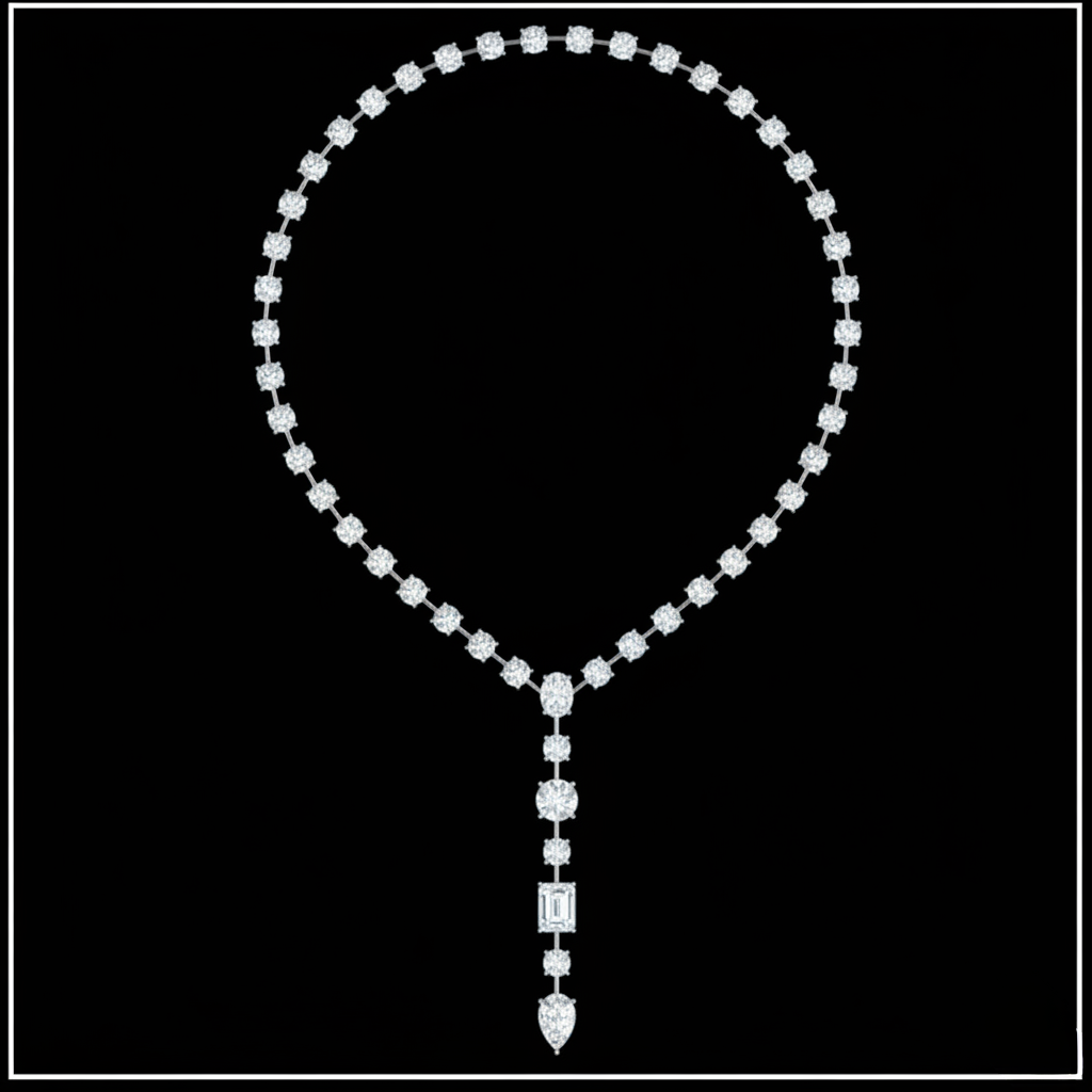 45ct Lab Diamond Y Drop Lariat Necklace | IGI Certified DEF VS+ | 10K Gold