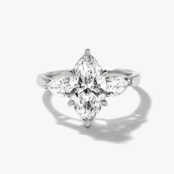 2.1ct Lab Diamond Marquise Dawn Ring | IGI Certified | 10K White Gold