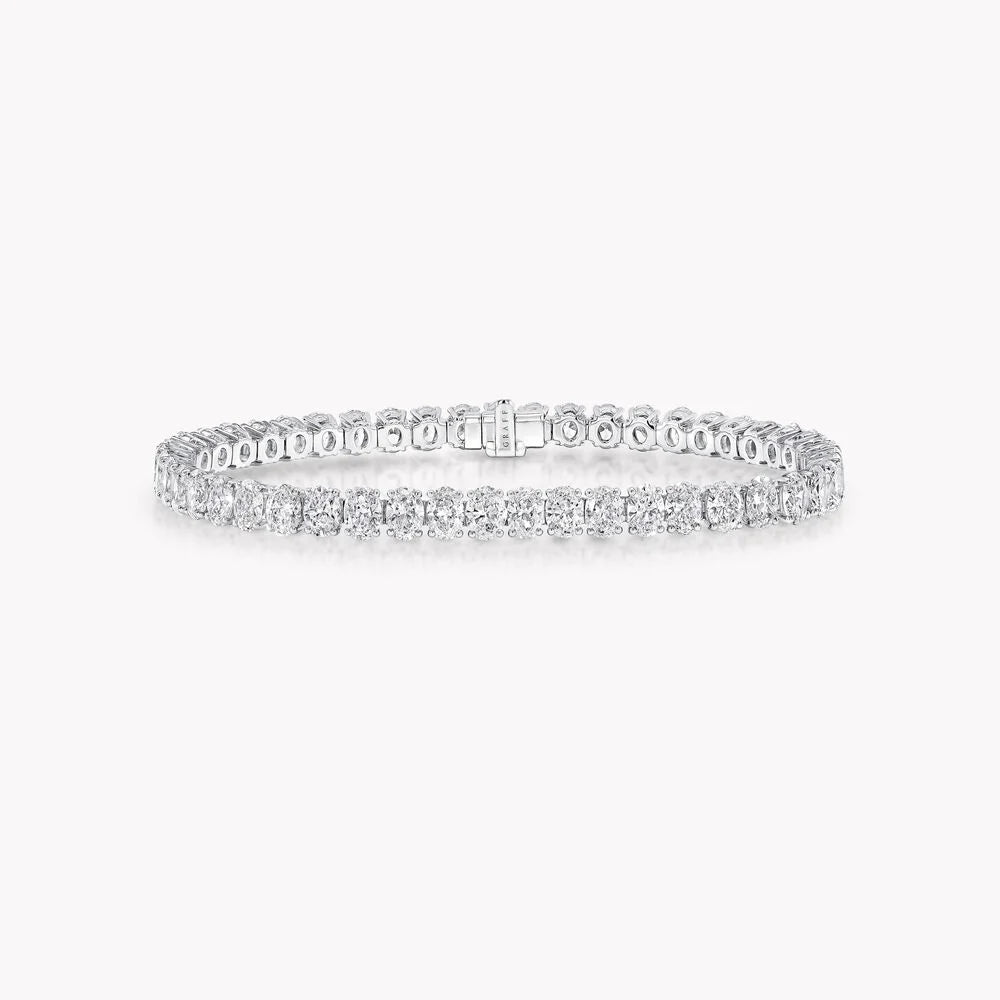 5ct Lab Diamond Tennis Bracelet | Oval Cut | IGI Certified VS | 10K Gold