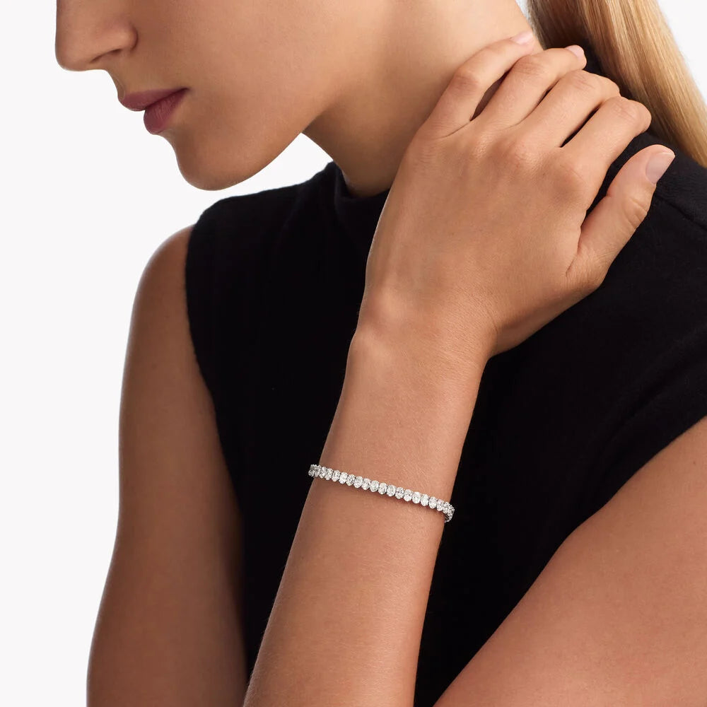 5ct Lab Diamond Tennis Bracelet | Oval Cut | IGI Certified VS | 10K Gold